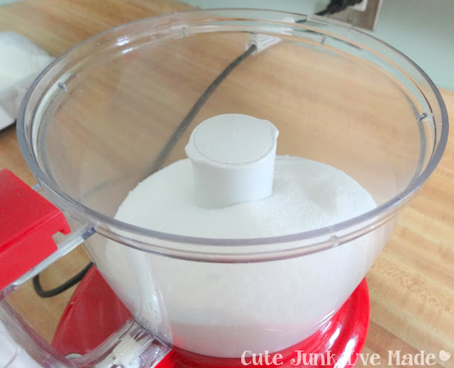 Birthday Cake Marshmallows - Sugar in food processor