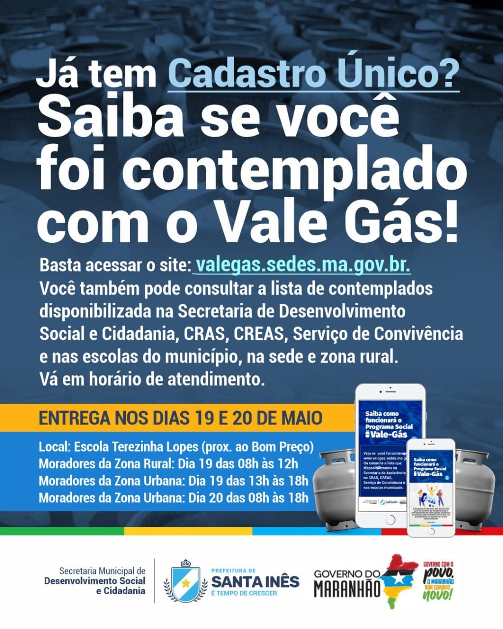 SANTA INÊS Veja se você tem direito ao Vale Gás