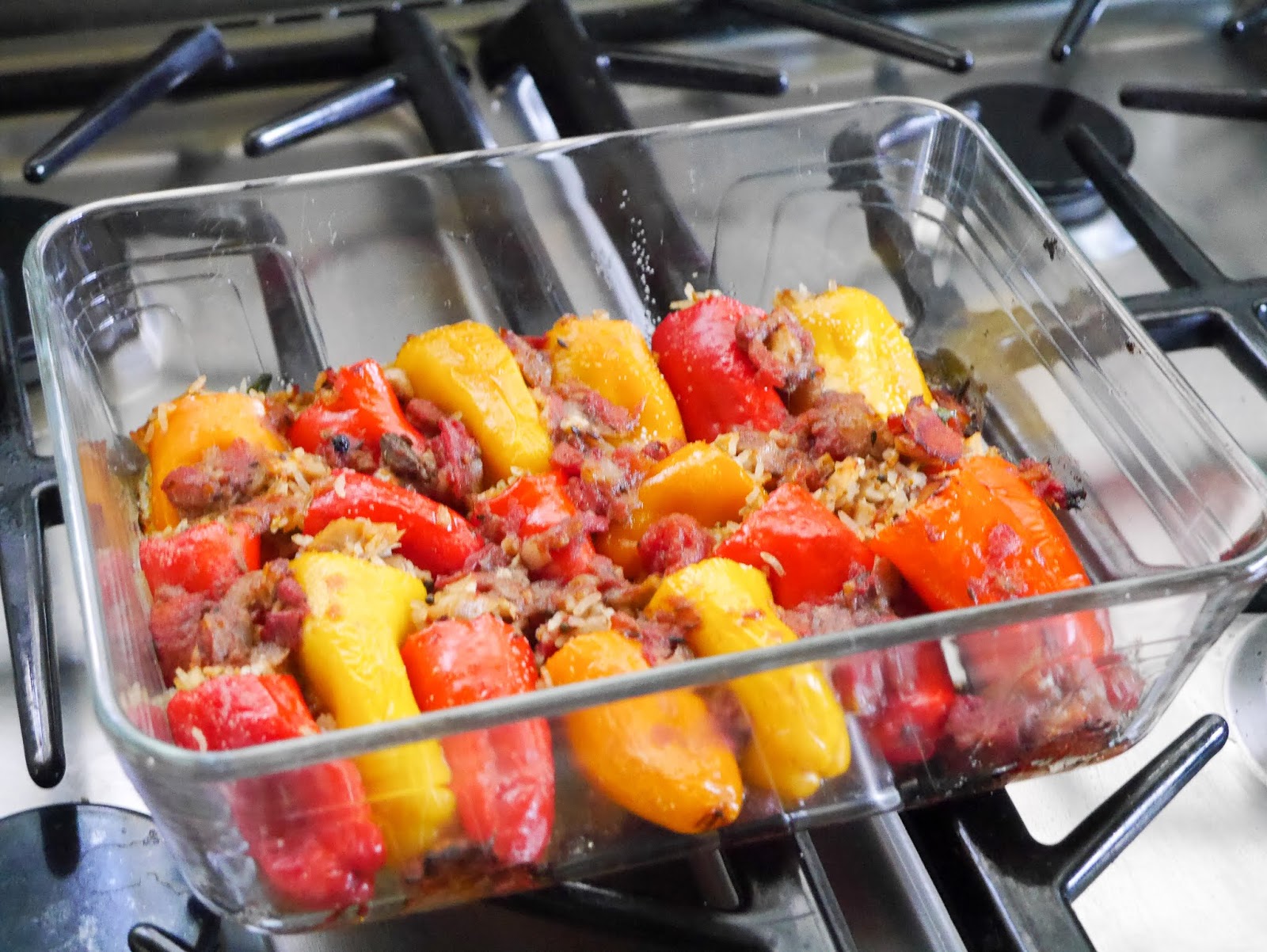 FEAST EVERYDAY Stuffed Peppers Garam Masala Chicken and Rice