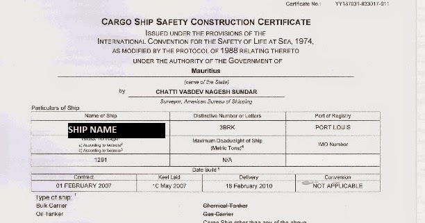 MARINE ENGINEERING: CARGO SHIP SAFETY EQUIPMENT CERTIFICATE ( SEQ)