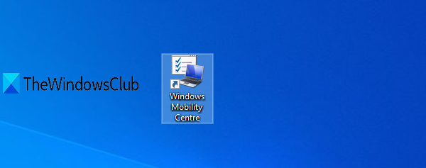 créer un raccourci vers le centre de mobilité Windows
