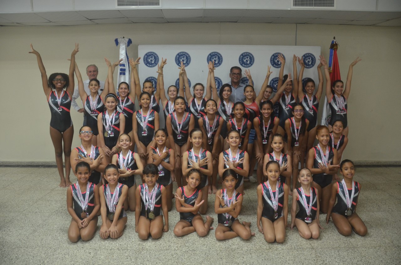 Clubes Naco, My Kids y OD Gym dominan gimnasiada distrital; comptieron 7 equipos en edades de 5