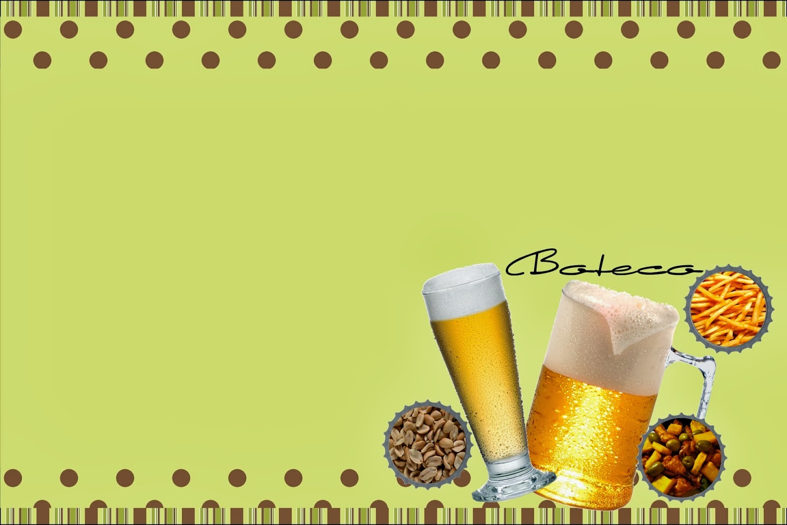 Cerveza Papas Fritas Y Mani Invitaciones Para Imprimir Gratis
