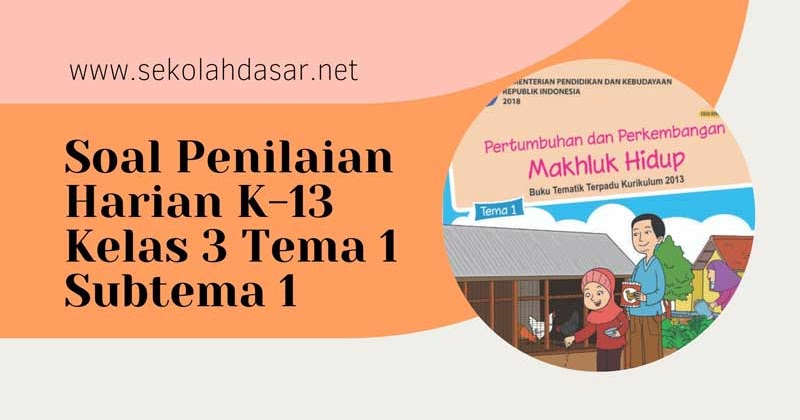 Soal Penilaian Harian K 13 Kelas 3 Tema 1 Subtema 1 Sekolahdasar Net