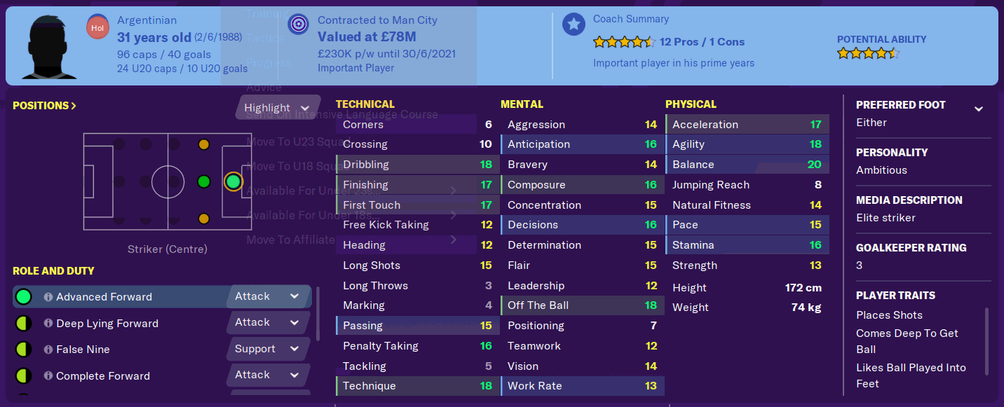 Sergio Aguero FM20 Sergio Aguero FM20