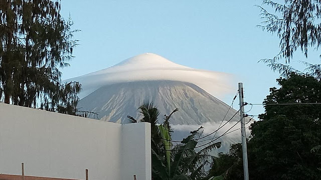 Umbrella Cloud Over Mayon Volcano