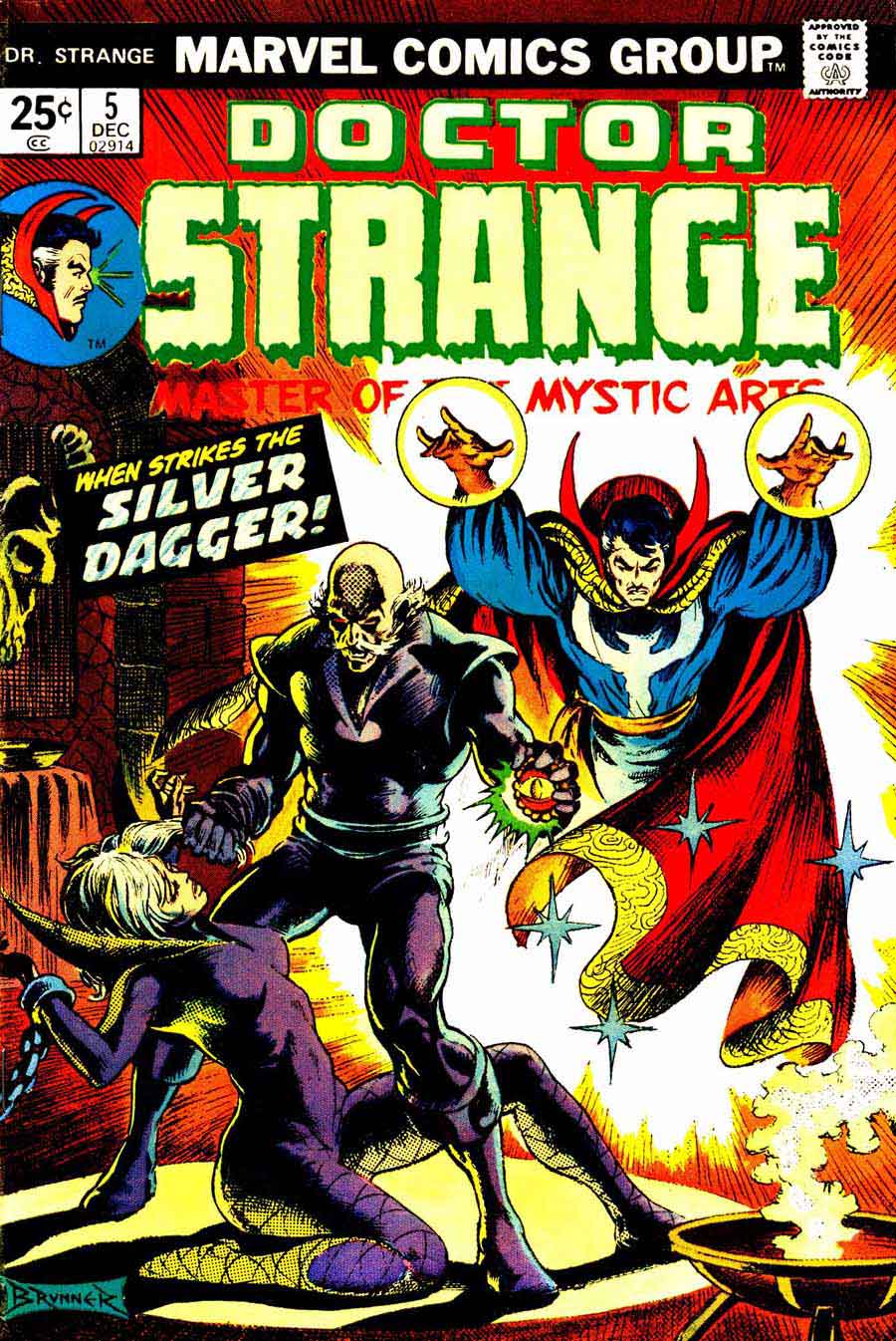 Frank Brunner  bronze age 1970s marvel comic book cover art - Doctor Strange v2 #5