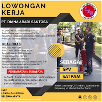 Info Loker Surabaya di PT. Diana Abadi Santosa Juli 2020