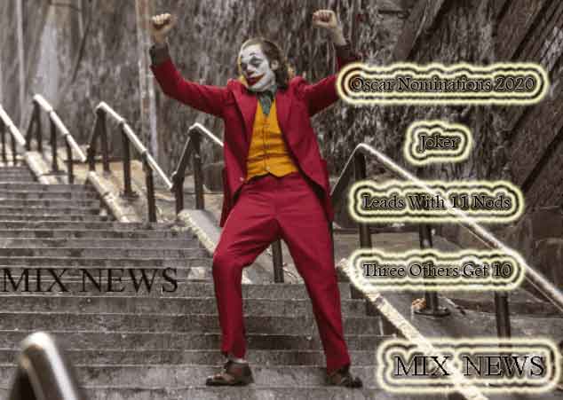 Oscar Nominations 2020,Joker,Leads,11 Nods,Get 10