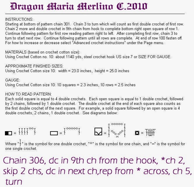 Filet Crochet: Crochet Filet Medieval Gryphon Dragon