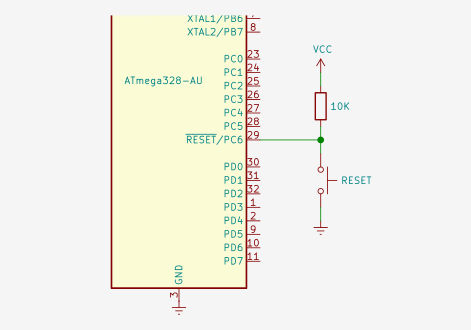 atmega328 reset button schematic
