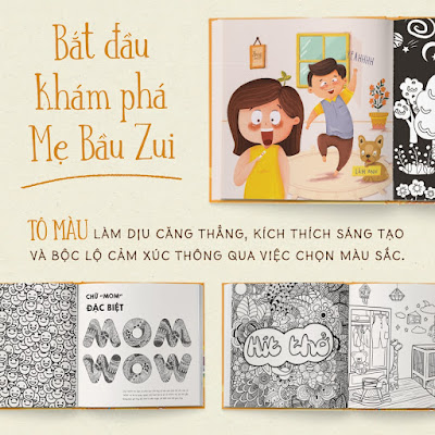 [A116] Giải pháp số 1 giảm căng thẳng: Sách tô màu bán chạy dành riêng cho Mẹ Bầu thông thái