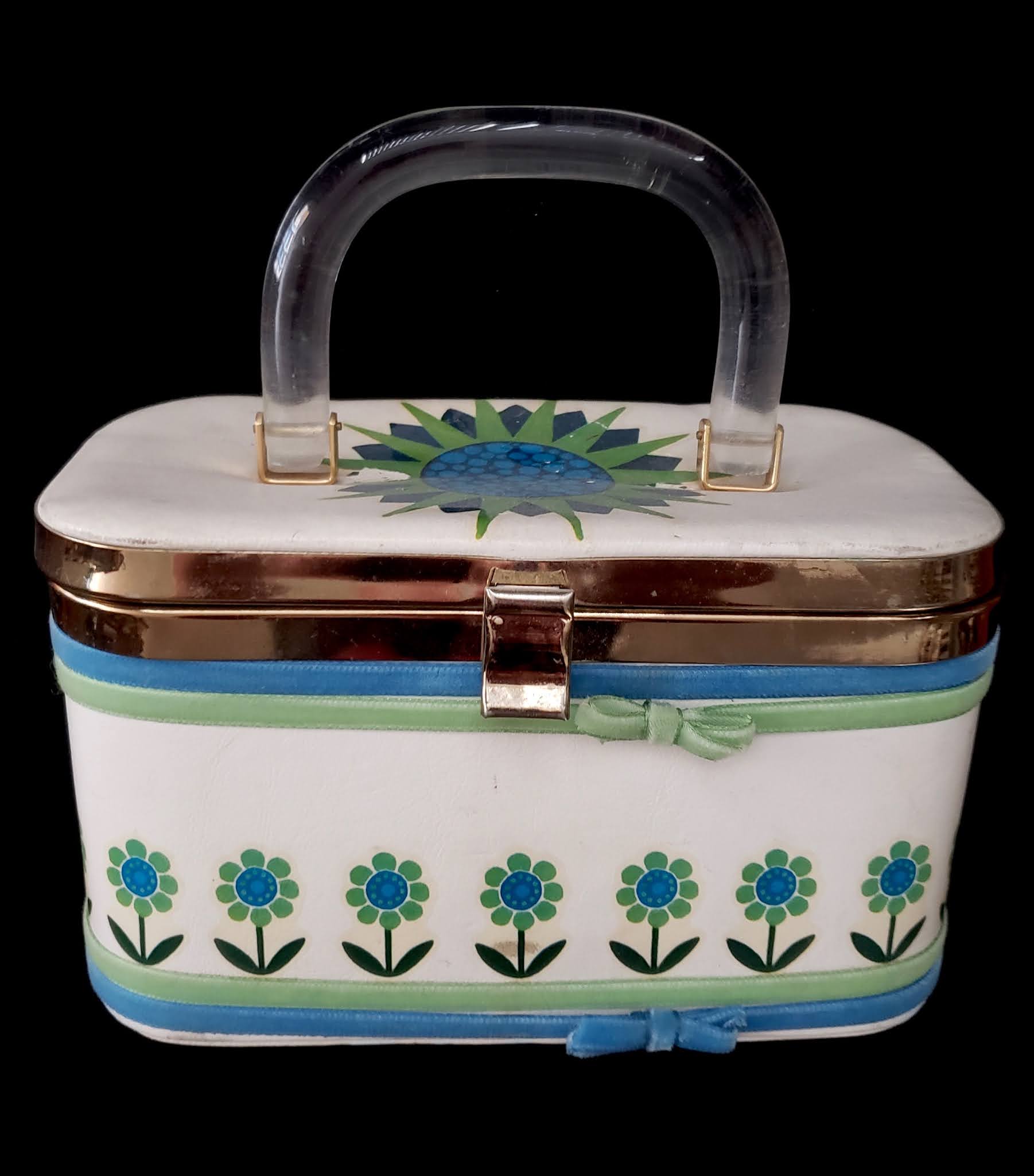 Vintage 60s JR Florida (Julius Resnick) USA Pearl Satin Purse Handbag EUC