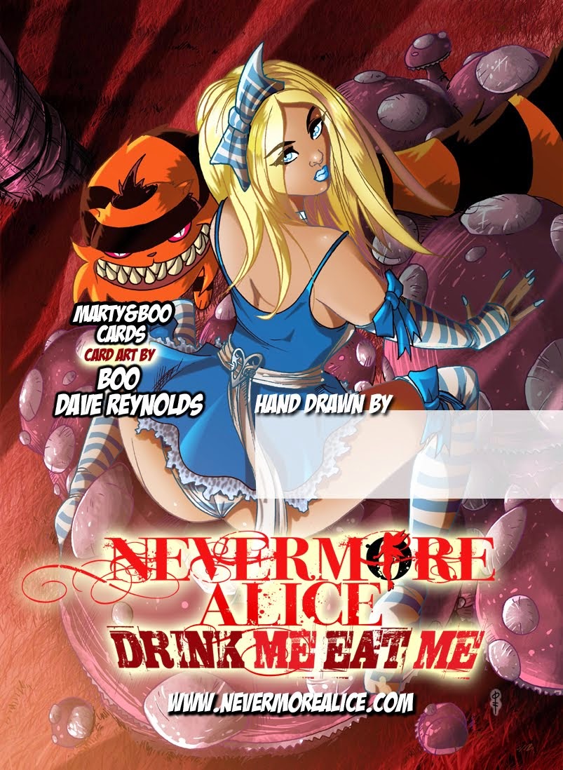 Nevermore Alice EatMe DrinkMe Sketch Card back 1