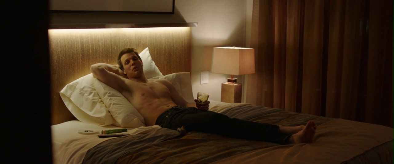 Jake Lacy shirtless in Miss Sloane.