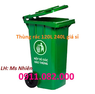 HCM - Phân phối thùng rác giá rẻ, thùng rác 120L 240L 660L giá rẻ tại sóc trăng- lh 0911082000 Oooooo