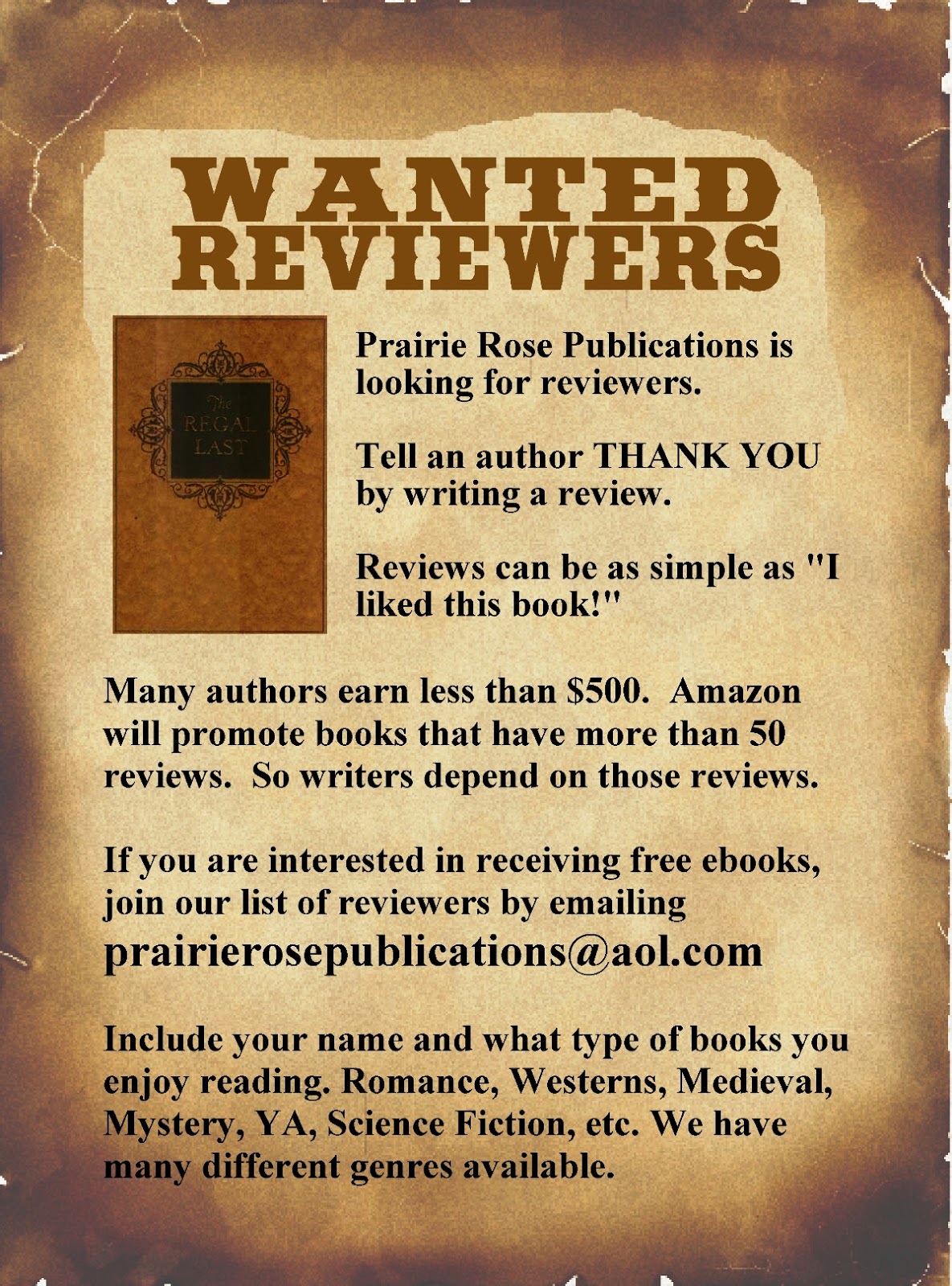 book reviewers wanted