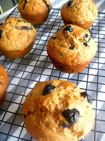 A hint of almond brings out the flavors of these delicate and light blueberry and banana muffins.  - Slice of Southern