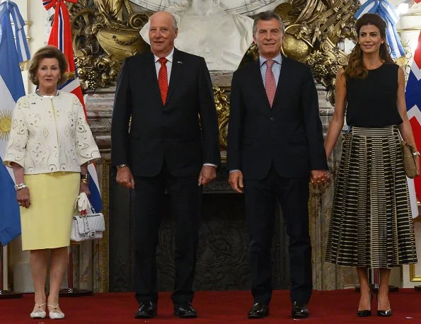 Argentina's President Mauricio Macri and First Lady Juliana Awada. King Harald and Queen Sonja