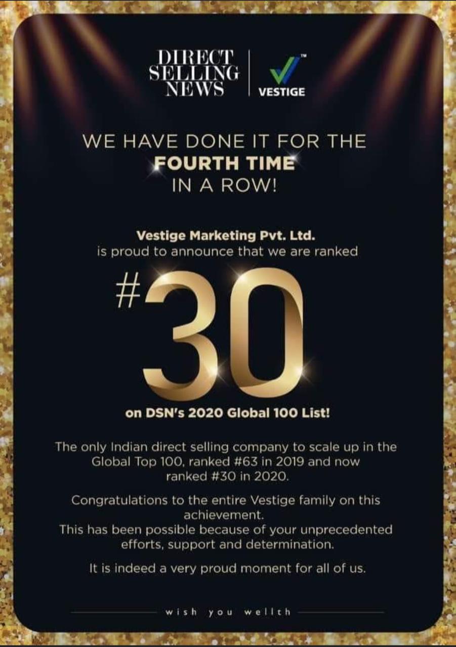 Direct Selling News announced its 2020 Global 100 list of top direct