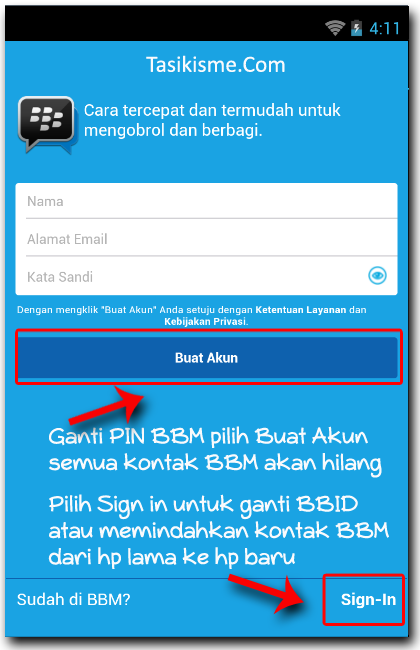 Cara buat akun BBID