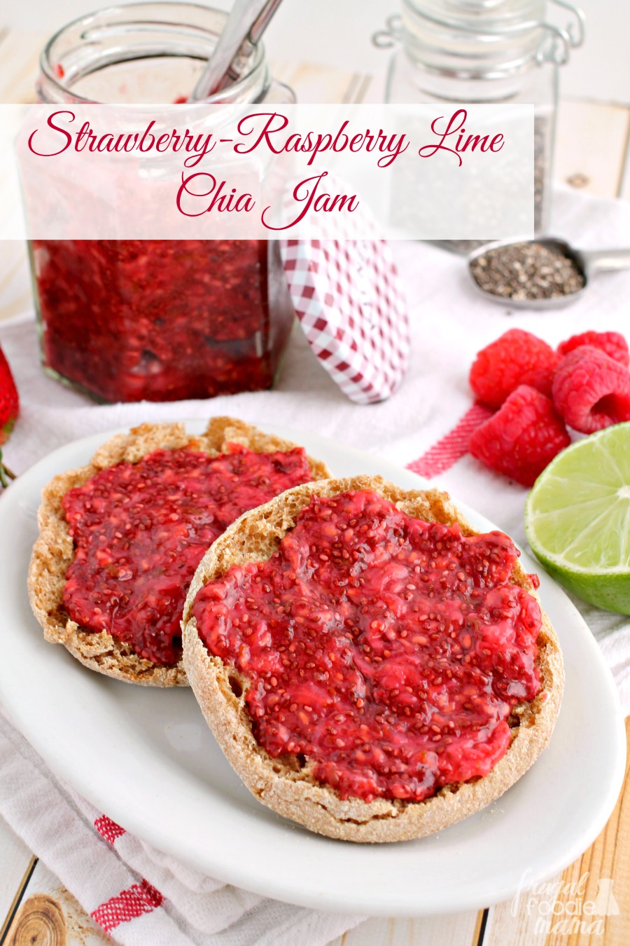 Frugal Foodie Mama StrawberryRaspberry Lime Chia Jam