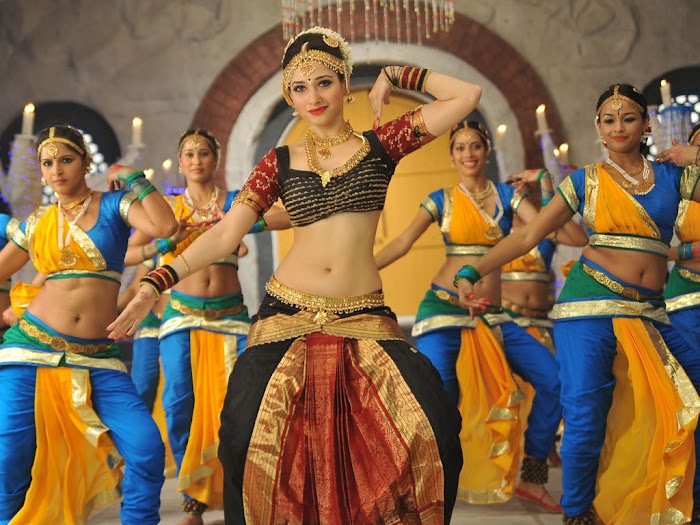 Tamanna Showing Sexy Navel In One Of her Movie In Bharathanattiyam style wear-Relentless Hotness