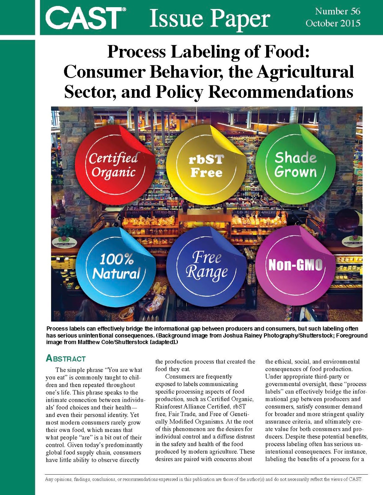 CAST Process Food LabelingPros, Cons,