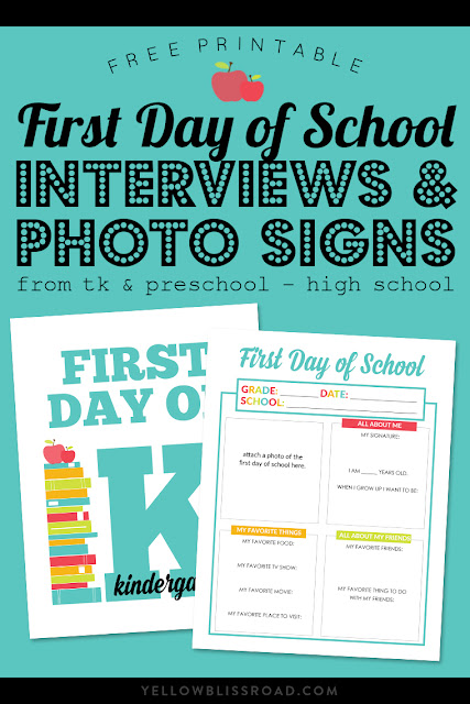 First Day of School Interviews and Photo Signs short
