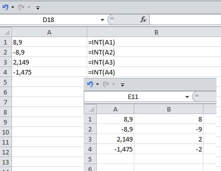 cara membulatkan angka di excel