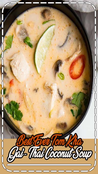 This tom kha soup (Thai coconut soup) is absolutely perfect. Rich and creamy yet tangy and salty, this Thai soup is filling but light and positively bursting with flavor. The very best recipe I've