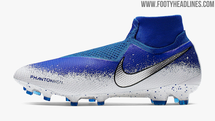 blue and white nike phantoms