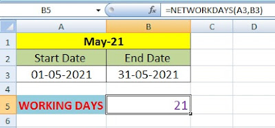 How to Calculate Working Days in a Month on Excel in Hindi