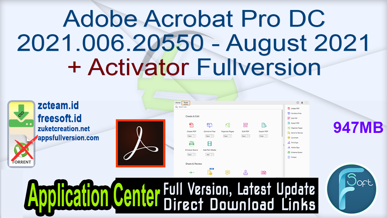 Adobe Acrobat Pro DC 2021.006.20550 August 2021 + Activator Fullversion