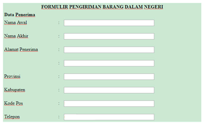 50++ Form pengiriman paket ideas