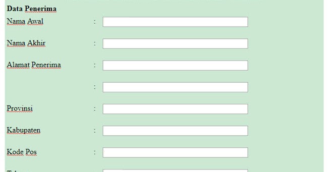 Petunjuk Pengisian Formulir Pengiriman Barang