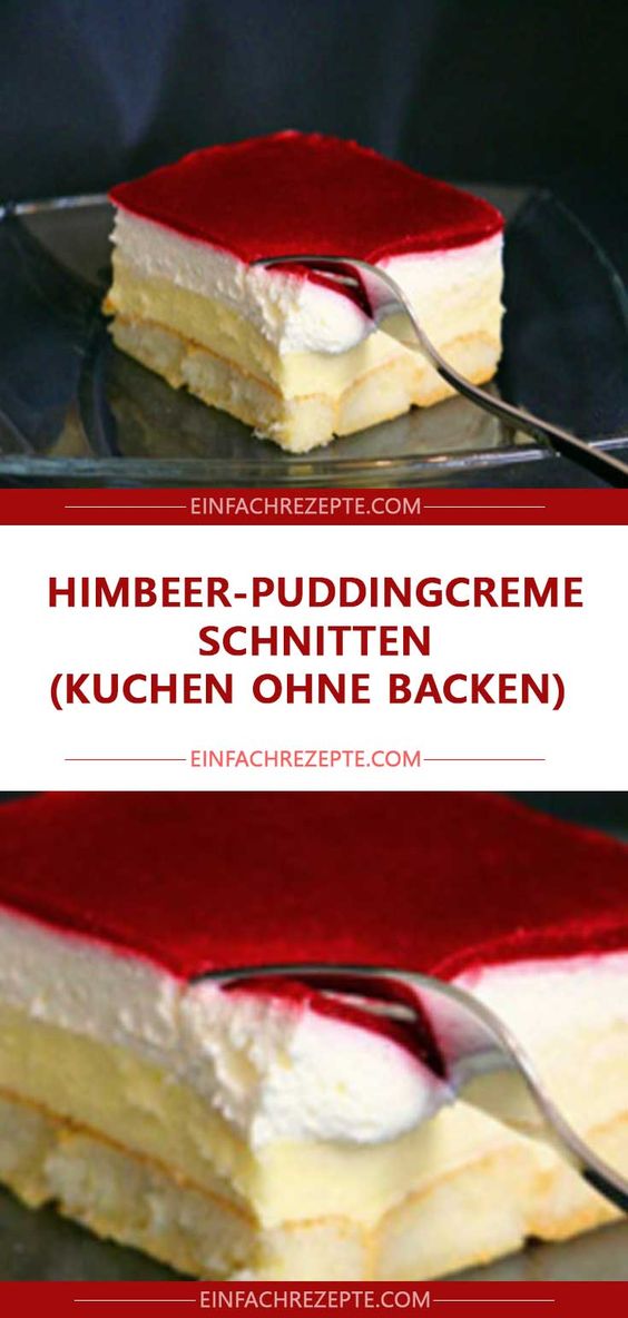 Himbeer-Puddingcreme Schnitten - My Food familyy
