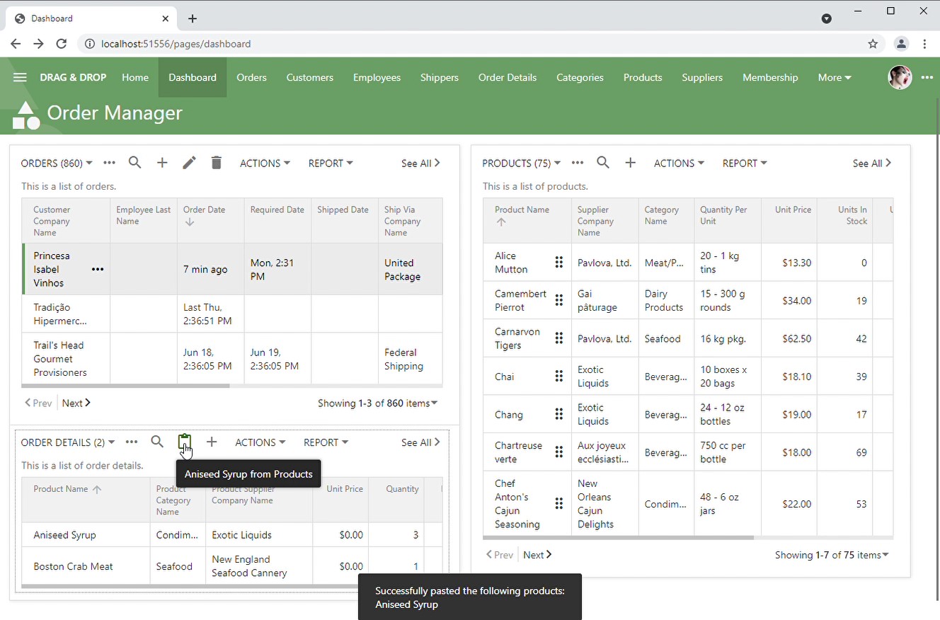 Code On Time Clipboard, Drag & Drop, AutoRefresh, Alt MasterDetail