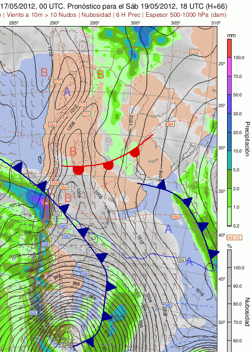 Meteorolog a Pr ctica Carta Prevista Para El S bado 19 Mayo De 2012 