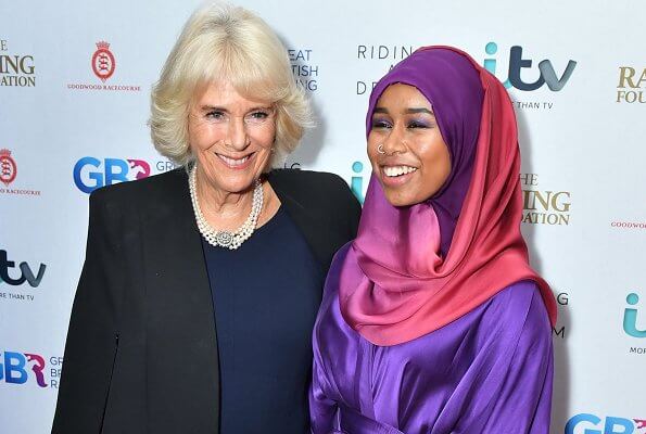 The Duchess of Cornwall attended the premiere of Riding A Dream, a documentary about Khadijah Mellah