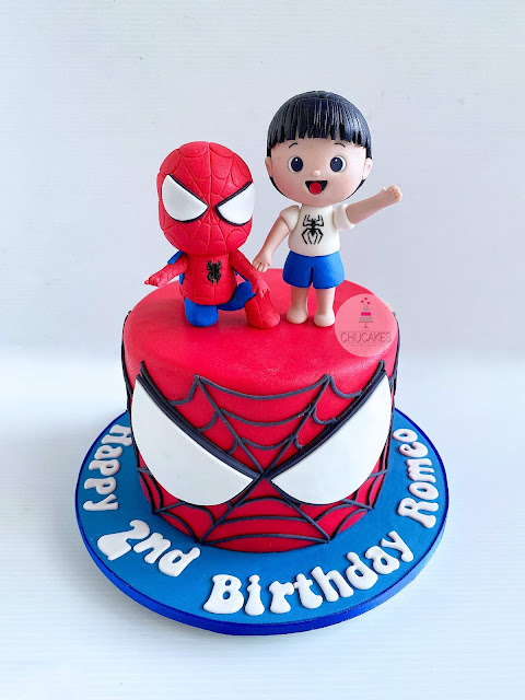 superhero superheroes fondant cake spiderman face little boy chucakes