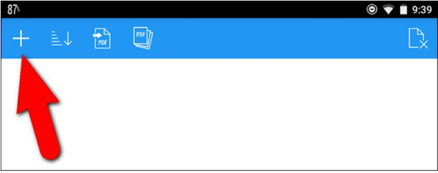 اضافة الصور التي تريد تحويلها الى pdf