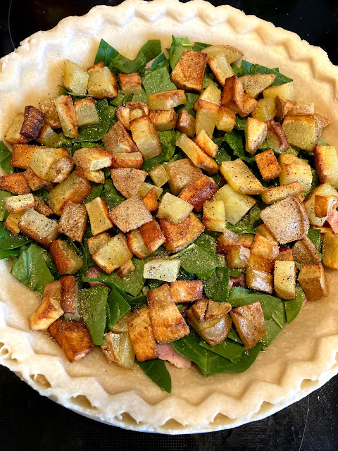 Ham, Spinach, and Potato Quiche-Lauren@Mizhelenscountrycottage