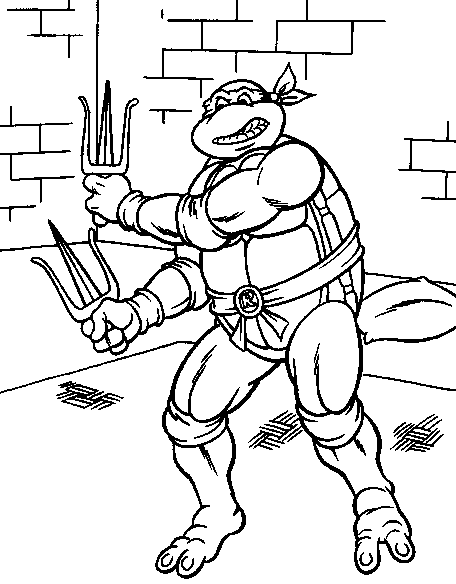 Ninja Turtles Coloring Pages title=