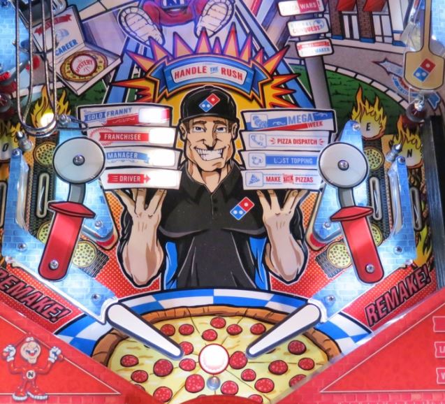 Neon Rocketship Pizza Pinball