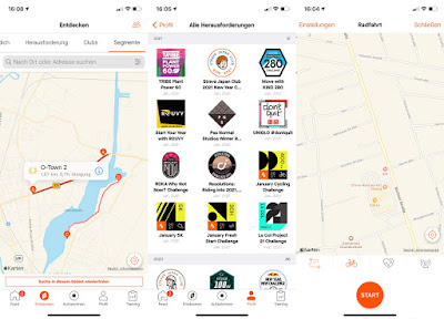Strava App auf Smartphone