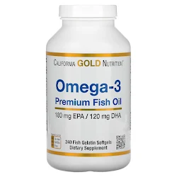 California Gold Nutrition, омега-3, рыбий жир премиального качества, 240 капсул из рыбьего желатина