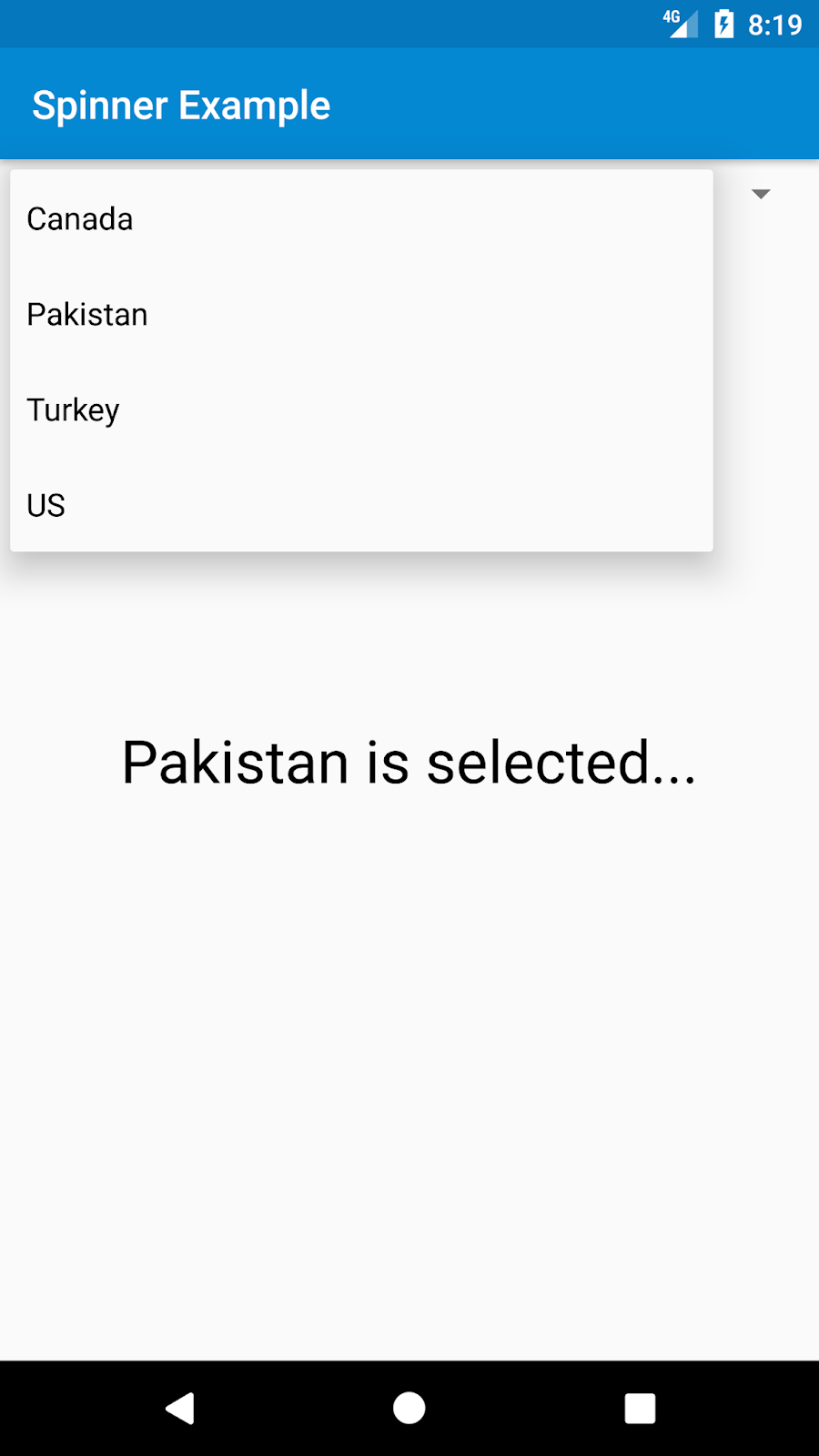 Spinner | Android Studio | Java