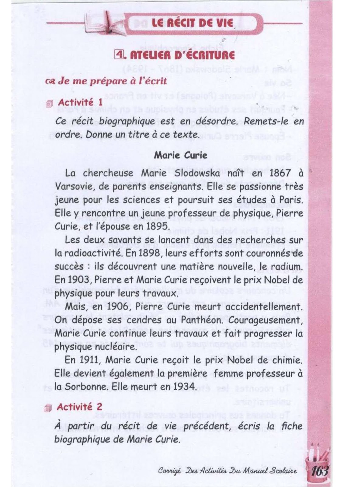 حل تمارين صفحة 144 الفرنسية للسنة الثالثة متوسط - الجيل الثاني