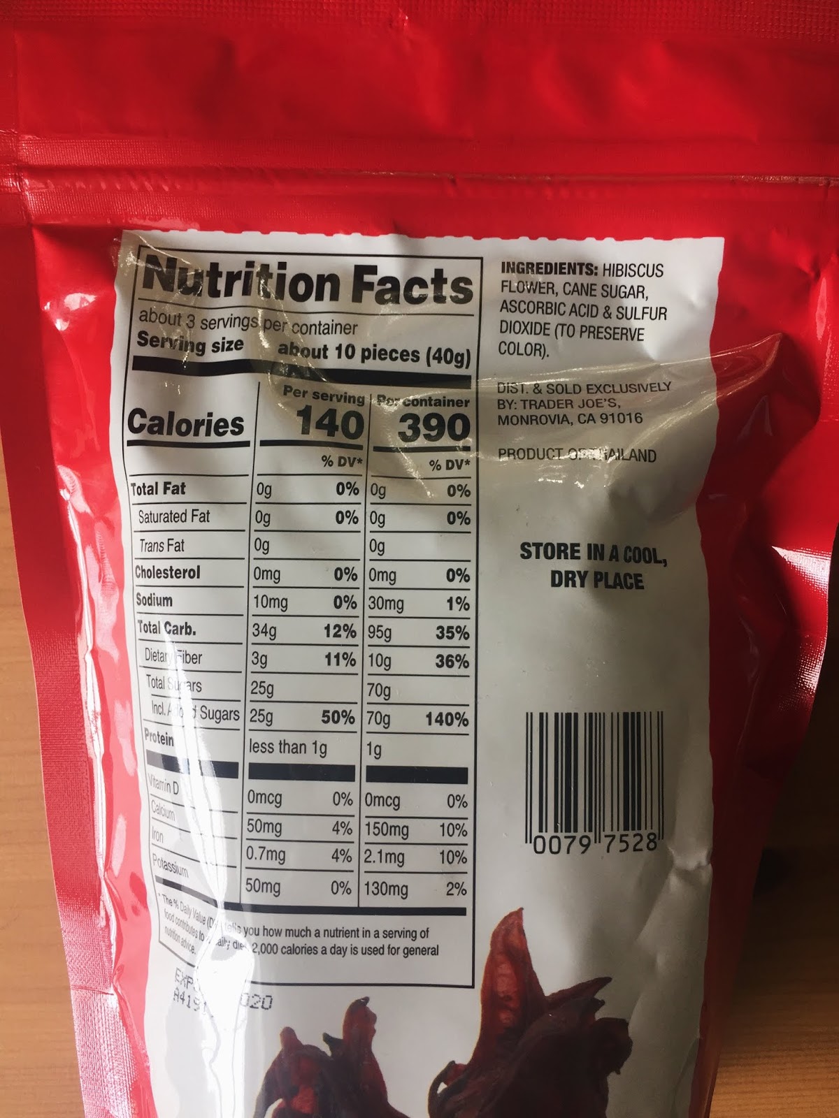 Trader Joe's Dried Sweetened Hibiscus Flowers